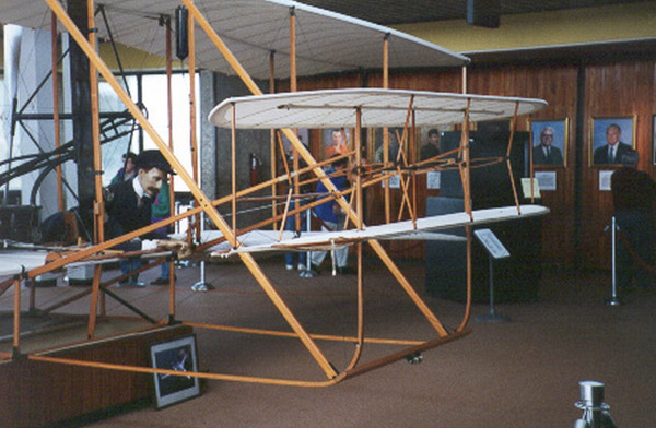 Wright Flyer display in the visitor center