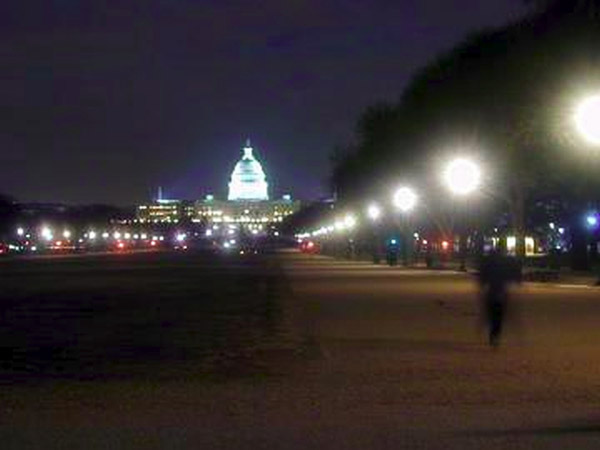 Capitol building at night