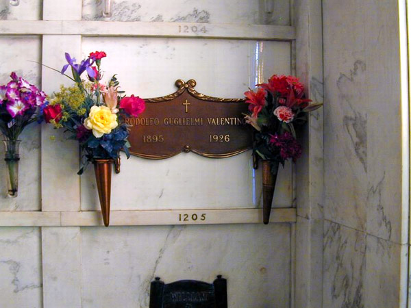 Hollywood Forever Cemetery. Rudolfo Valentino grave site