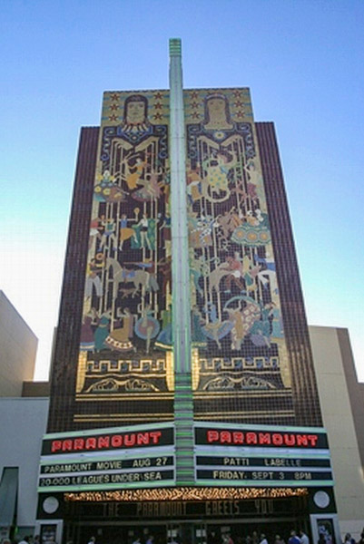 Paramount Theater showing 20,000 Leagues Under the Sea, marquee