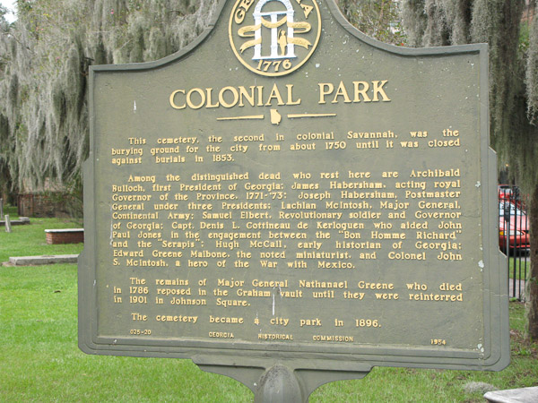 Colonial Park and cemetery
