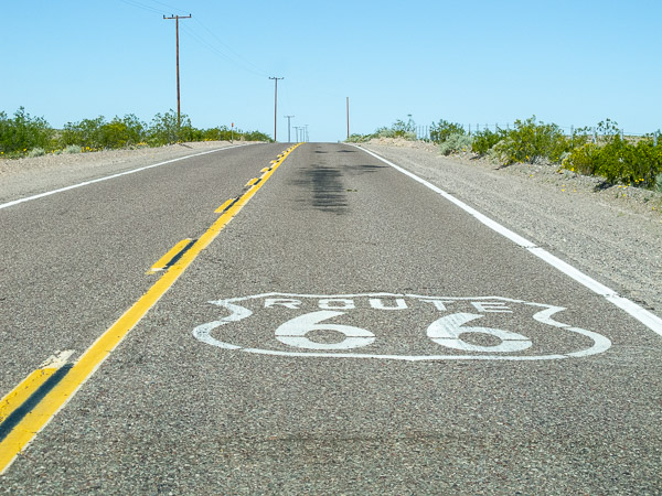 Route 66 through the Mojave Desert
