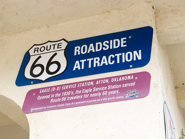 Eagle (D-X) Service Station, Afton, OK. Housing a collection or Route 66 memoribillia and Packard cars.