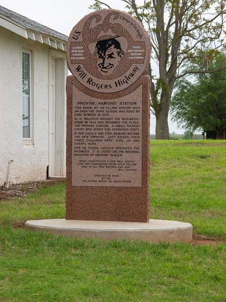 Provine Service Station monument Hydro, OK
