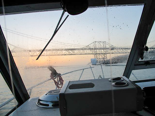 Sturgeon fishing on Suison Bay, leaving Vallejo