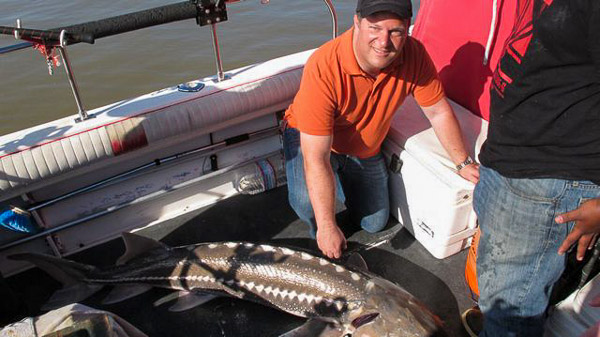 Sturgeon fishing on Suison Bay
