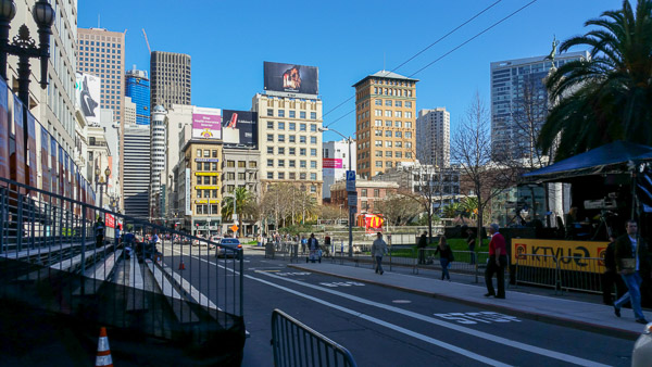 San Francisco Chinese New Years parade along the parade route before crowds arrive