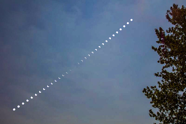 My eclipse sequence combined with an image from after the eclipse.