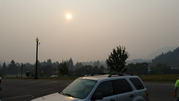Late afternoon on the day of the eclipse the smoke came back. Both California and Oregon were having big wildfires that year