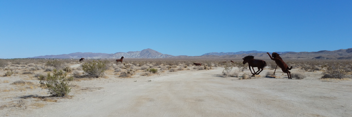 Galleta Meadows sculptures by Ricardo Breceda, Borrego Springs, California - May 2018