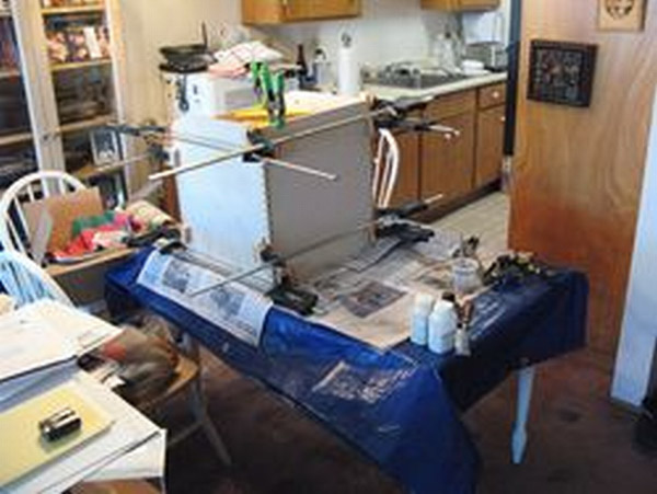 Lower assembly glued and clamped