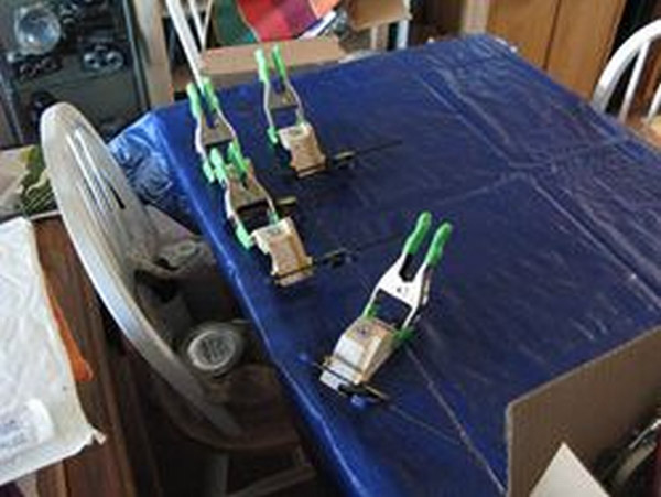 Gluing up the truss clamp blocks