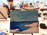 Workday team event with wine and painting pictures